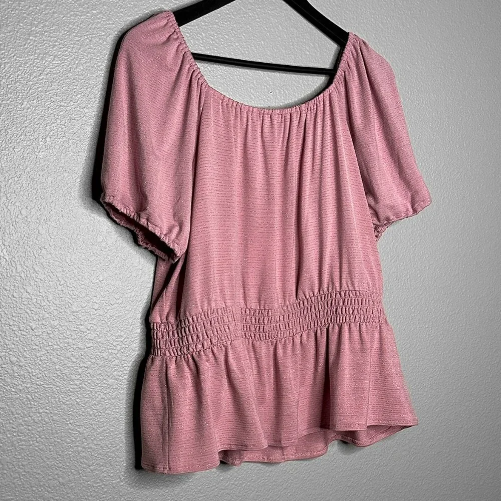 NWT LC Lauren Conrad Pink Tunic Horizontal Sparkles Size XL - Picture 1 of 10